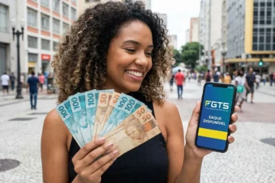 Pessoas consultando informações sobre saque FGTS para quitar dívidas